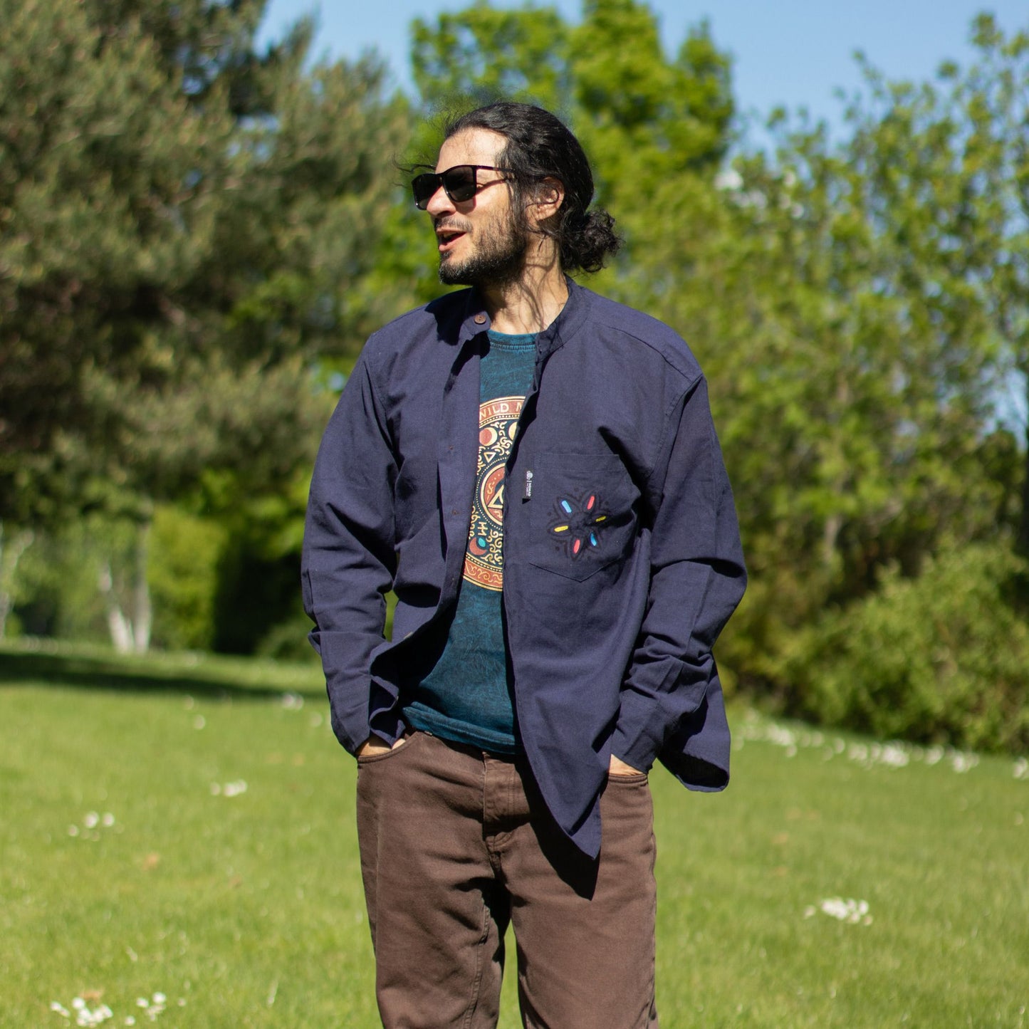 Nomad Sari Kathmandu Shirt – Indigo – Größe M