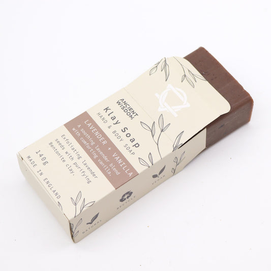 Klay Tonseife Lavendel & Vanille 140g – Beruhigende Naturseife mit Bentonit-Tonerde