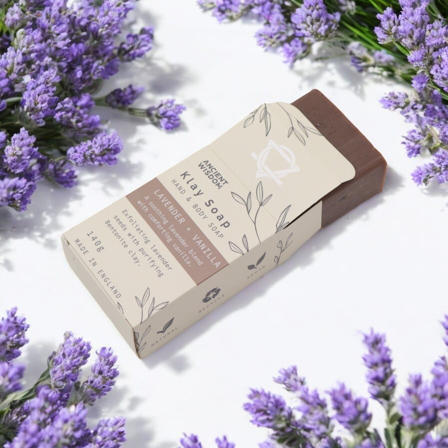 Klay Tonseife Lavendel & Vanille 140g – Beruhigende Naturseife mit Bentonit-Tonerde