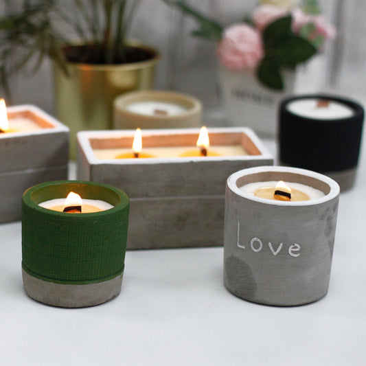 Large Concrete Soy Candle – Crushed Vanilla & Orange | Sojakerze im Betonbehälter
