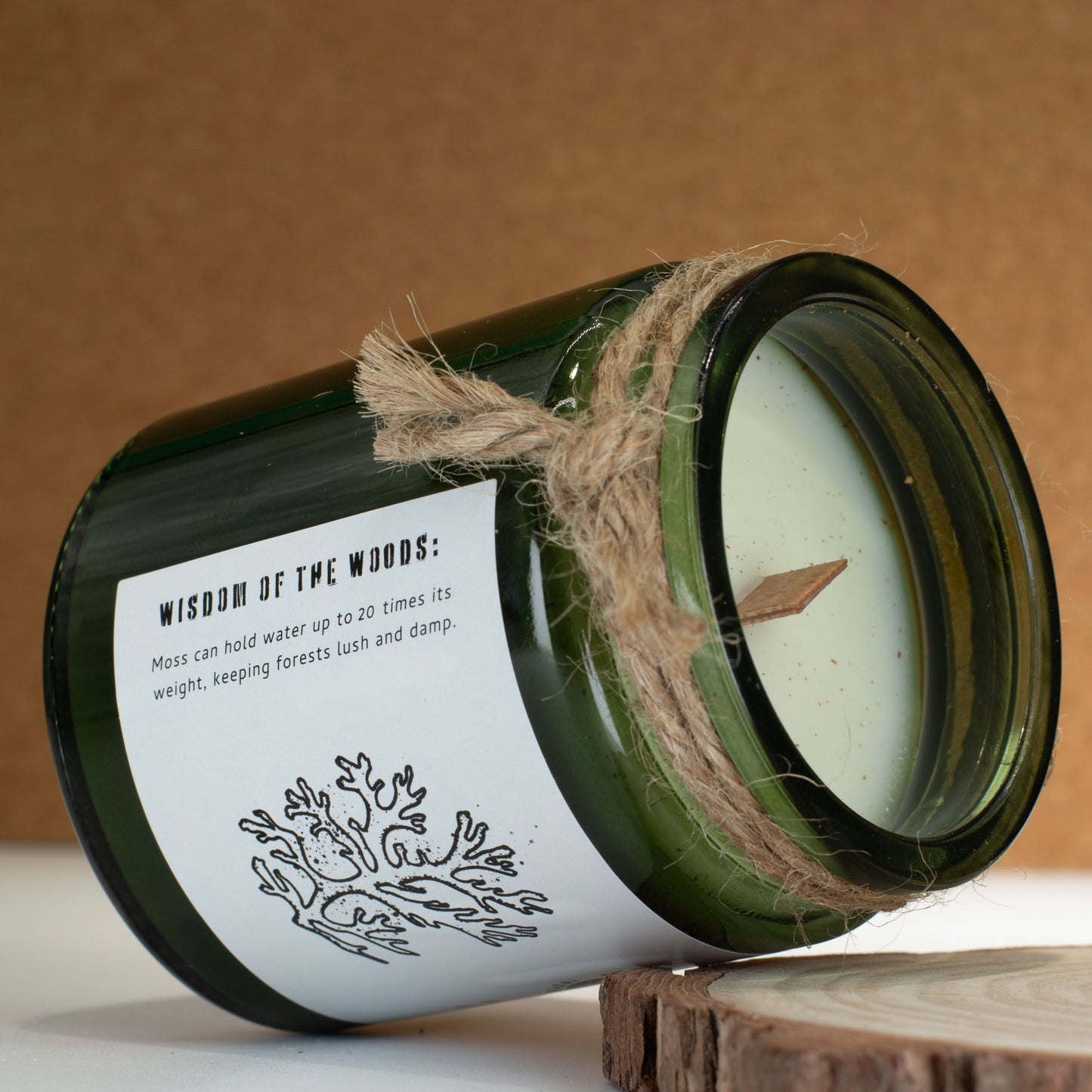 Greenman Holzdocht Sojakerze – Moos & Nebel | Frischer Waldduft