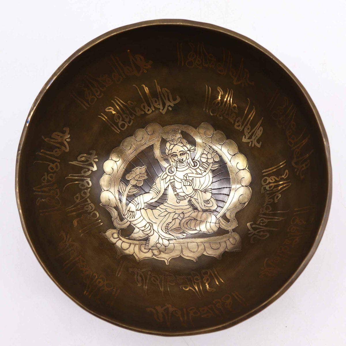 Tibetische Klangschale Goldene Tara – Premium Geschenkset