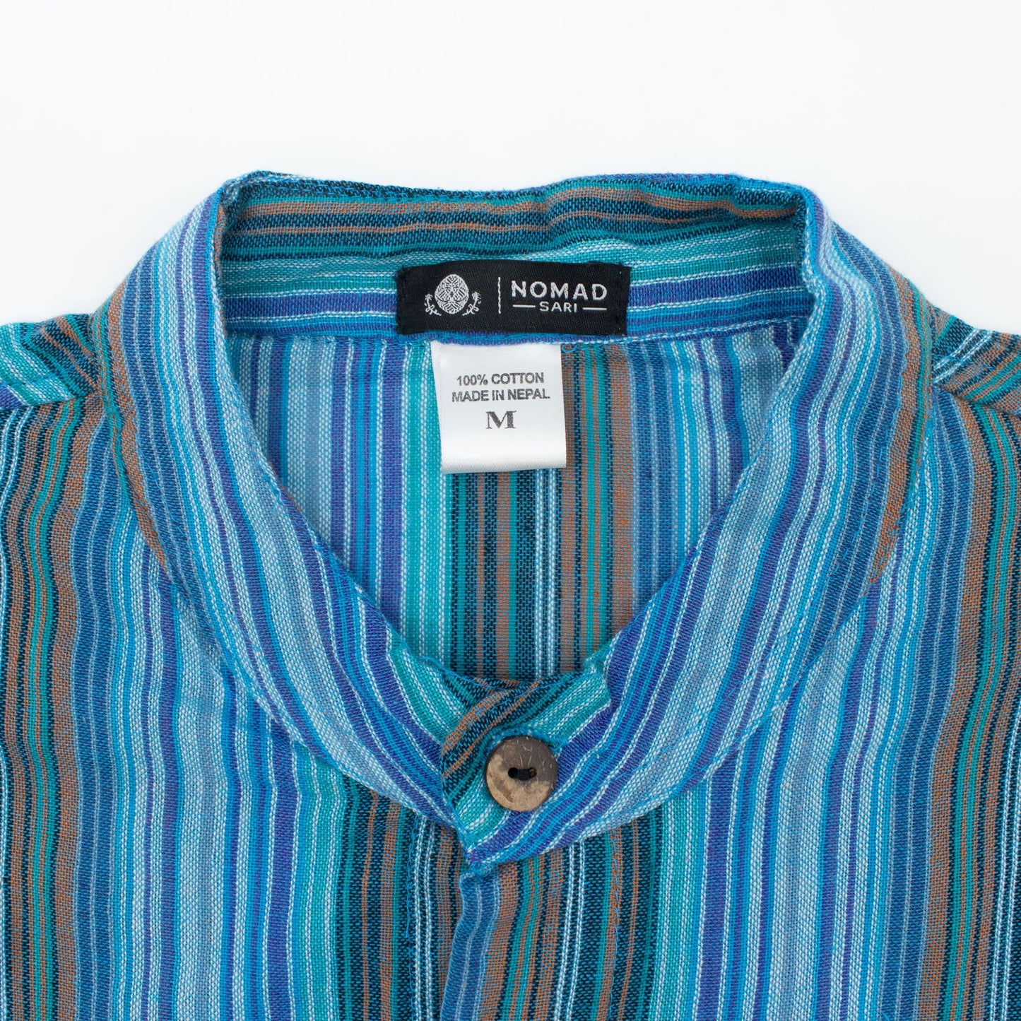 Nomad Sari Grandad Shirt – Türkis – Größe L