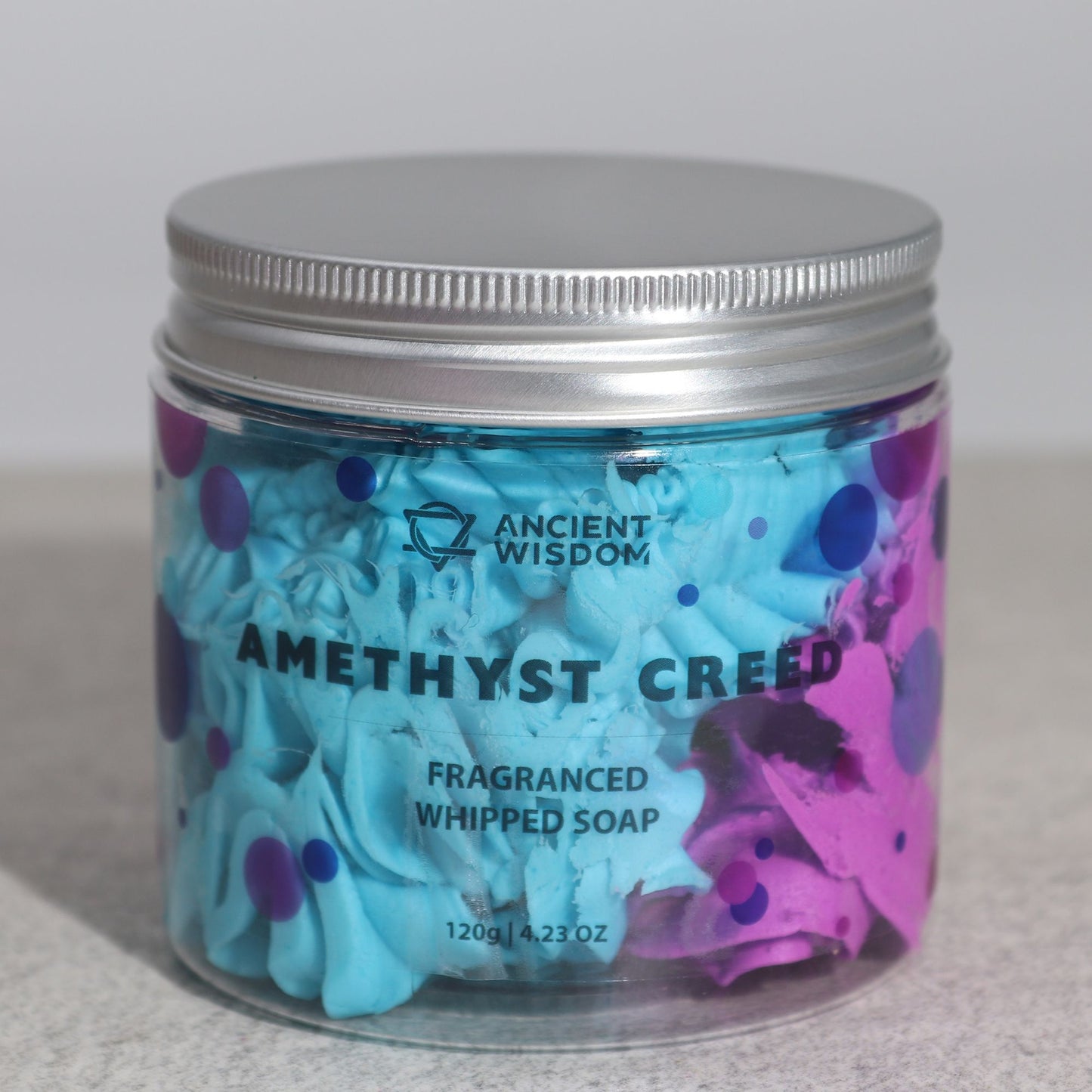 Amethyst Creed Schlagseife 120g – vegane Whipped Soap mit maskulinem Zitrus-Holz-Duft
