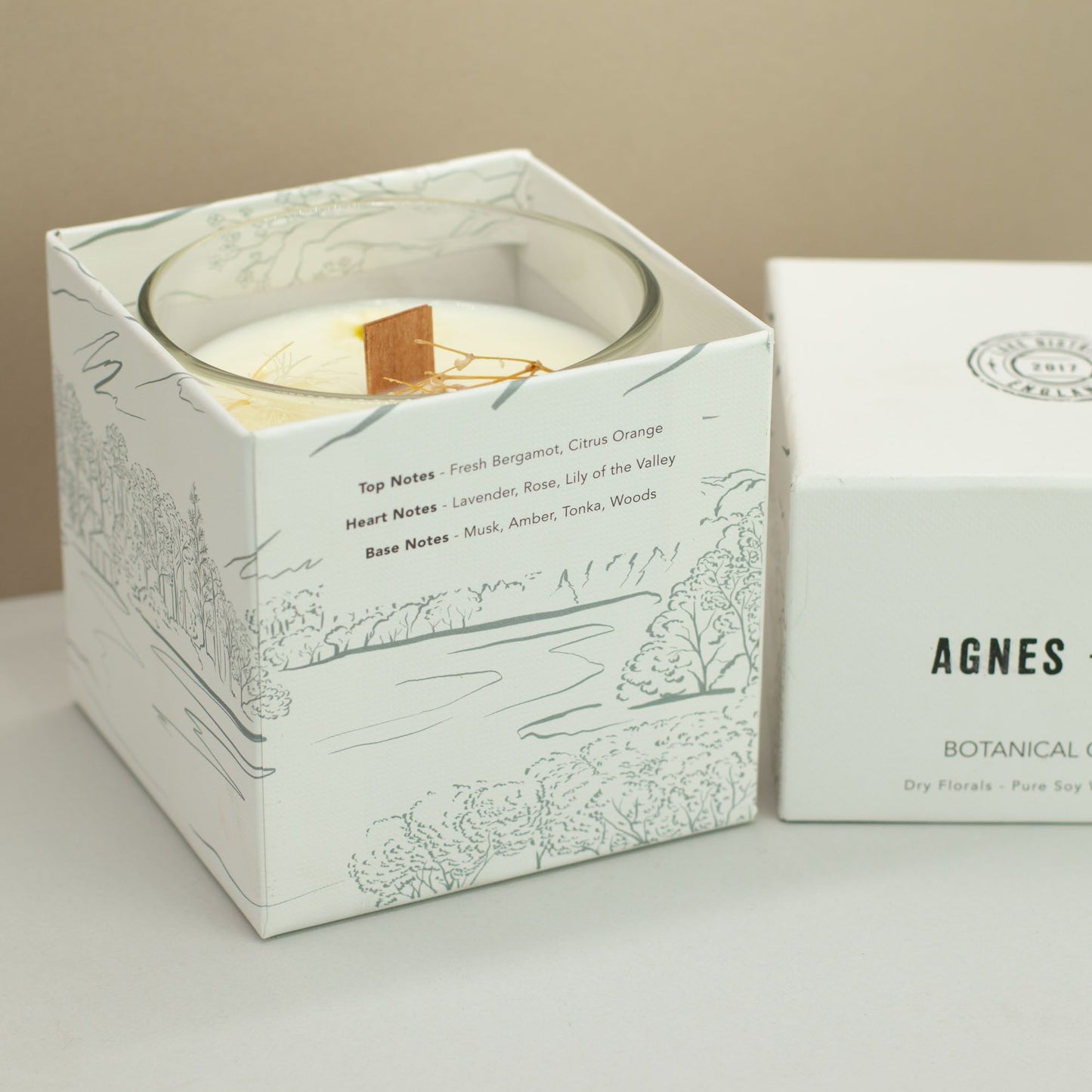 Agnes + Cat Botanische Sojakerze – Windermere | Lavendel & Amber Duft