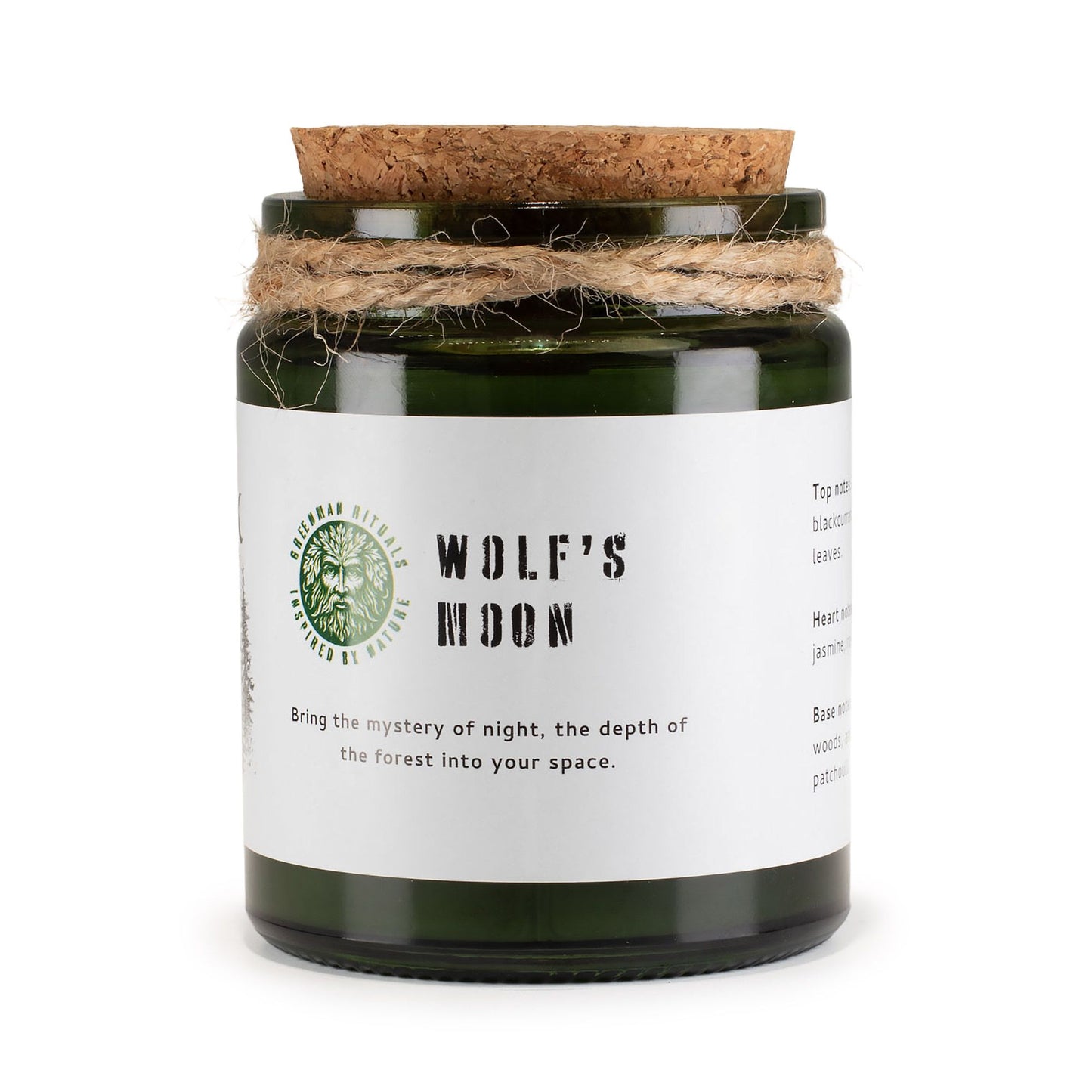 Greenman Holzdocht Sojakerze – Wolf's Moon | Mystischer Waldduft