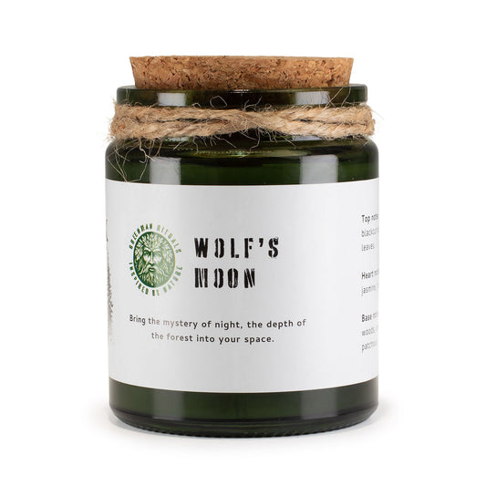 Greenman Holzdocht Sojakerze – Wolf's Moon | Mystischer Waldduft