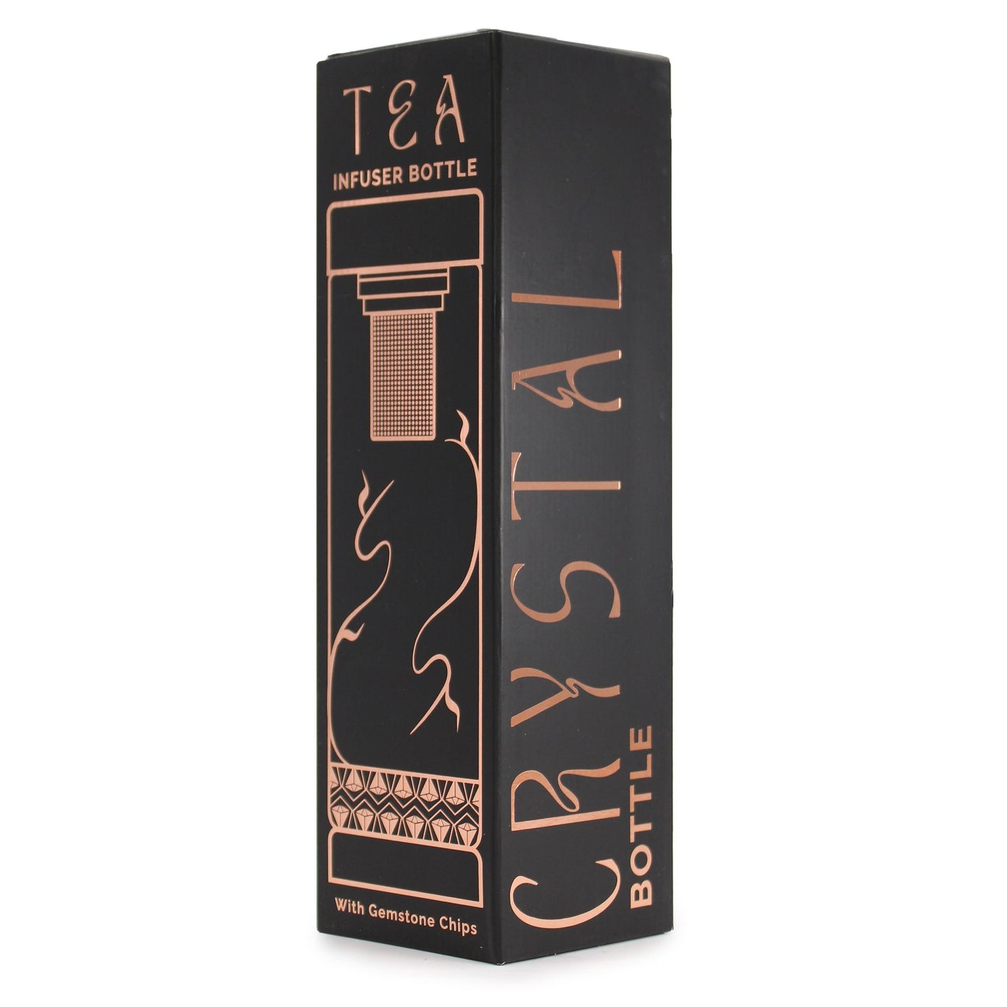 Kristallglas Tee-Infuser Flasche – Rosegold – Roter Jaspis