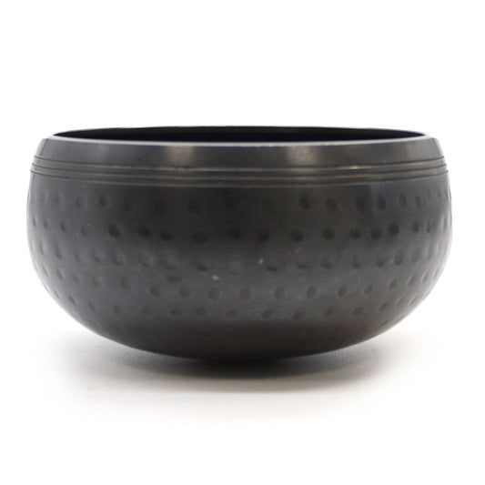 Tibetische Klangschale Schwarz Gehämmert 14cm – Singing Bowl für Meditation & Klang