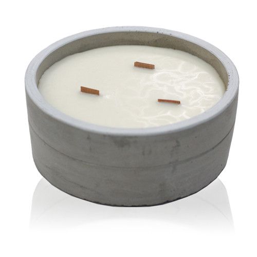 Large Concrete Soy Candle – Crushed Vanilla & Orange | Sojakerze im Betonbehälter