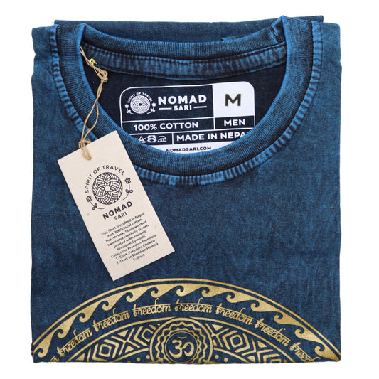 Nomad Sari Stonewashed T-Shirt – Chakra – Blau – Größe M