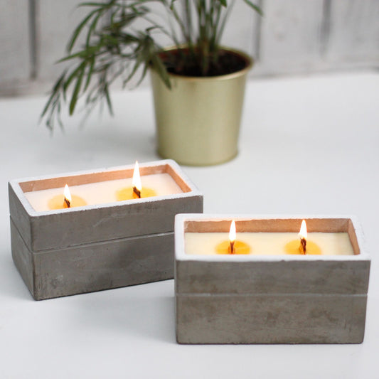 Large Concrete Soy Candle – Spiced South Sea Lime | Sojakerze im Betonbehälter
