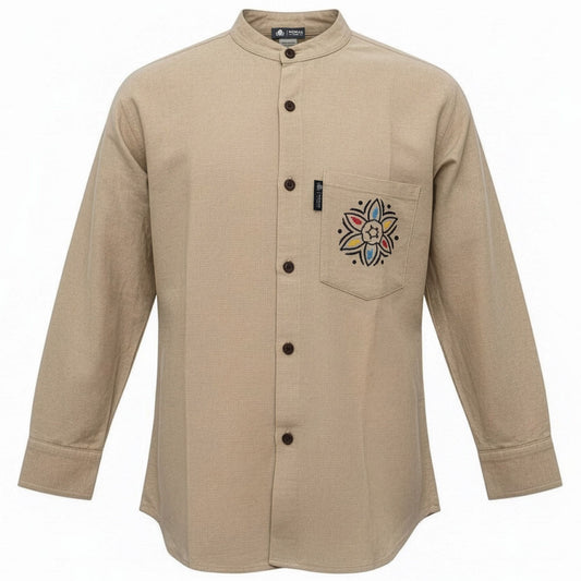 Nomad Sari Kathmandu Shirt – Stone – Größe XXL