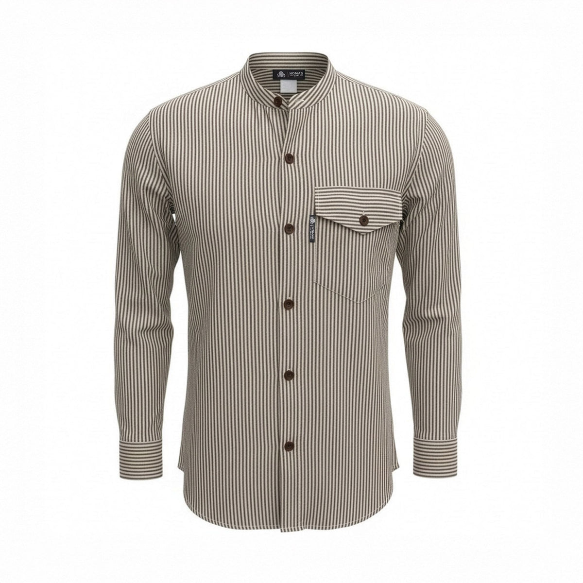 Nomad Sari Grandad Shirt – Grey Stone – Größe M