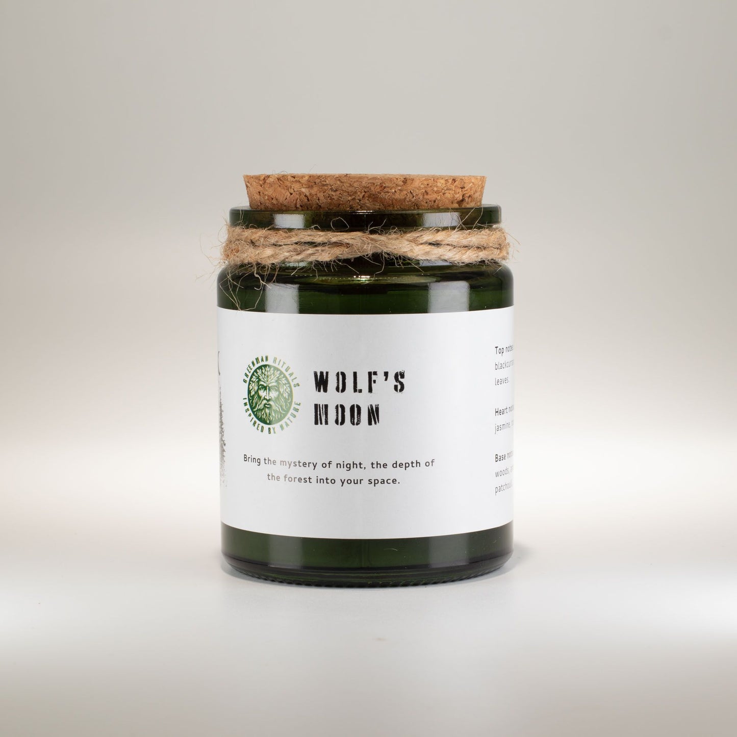 Greenman Holzdocht Sojakerze – Wolf's Moon | Mystischer Waldduft