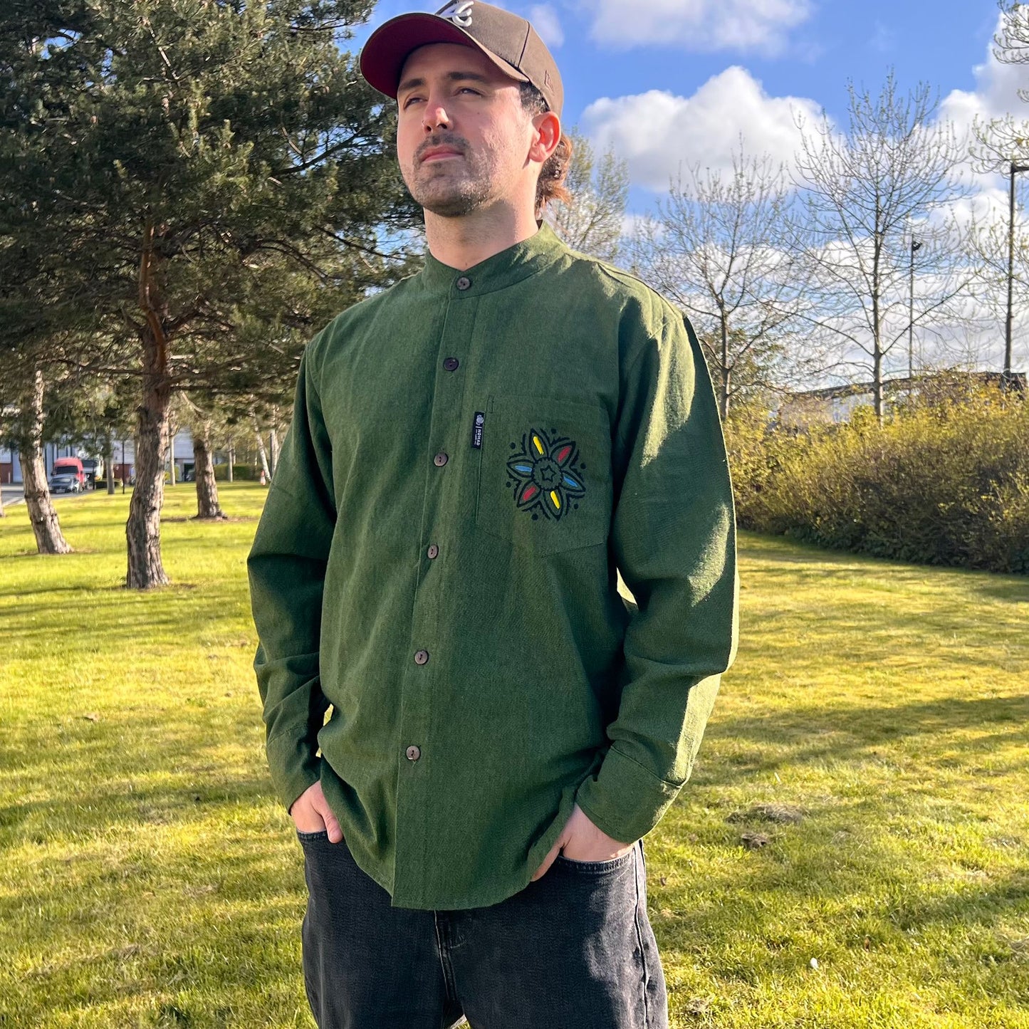 Nomad Sari Kathmandu Shirt – Forest Green – Größe L