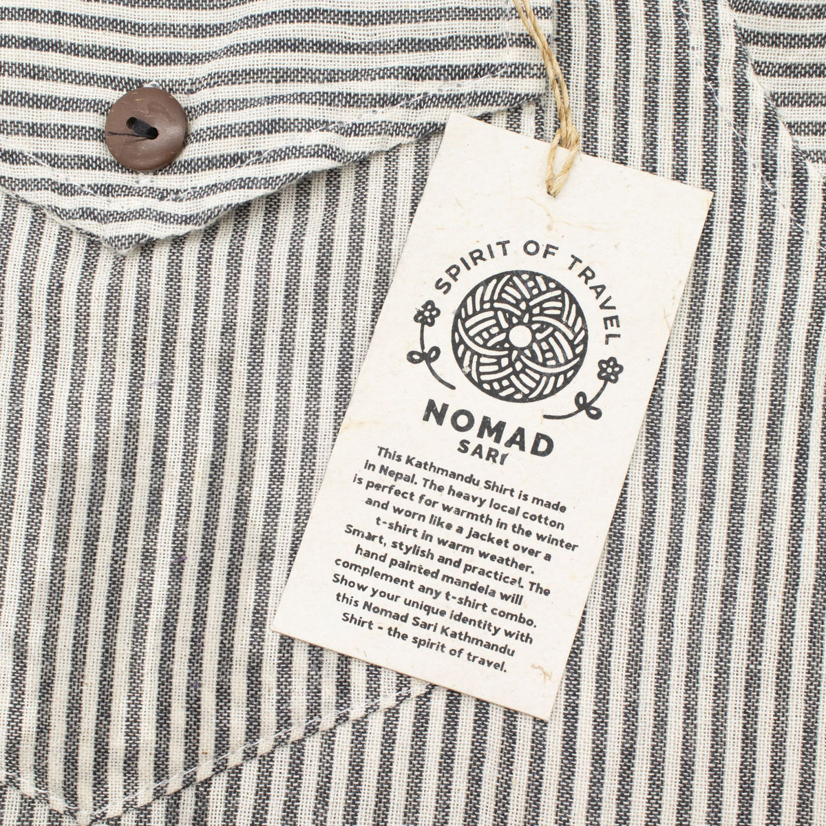 Nomad Sari Grandad Shirt – Grey Stone – Größe M