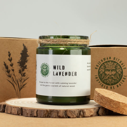 Greenman Holzdocht Sojakerze – Wild Lavender | Lavendelduft Kerze