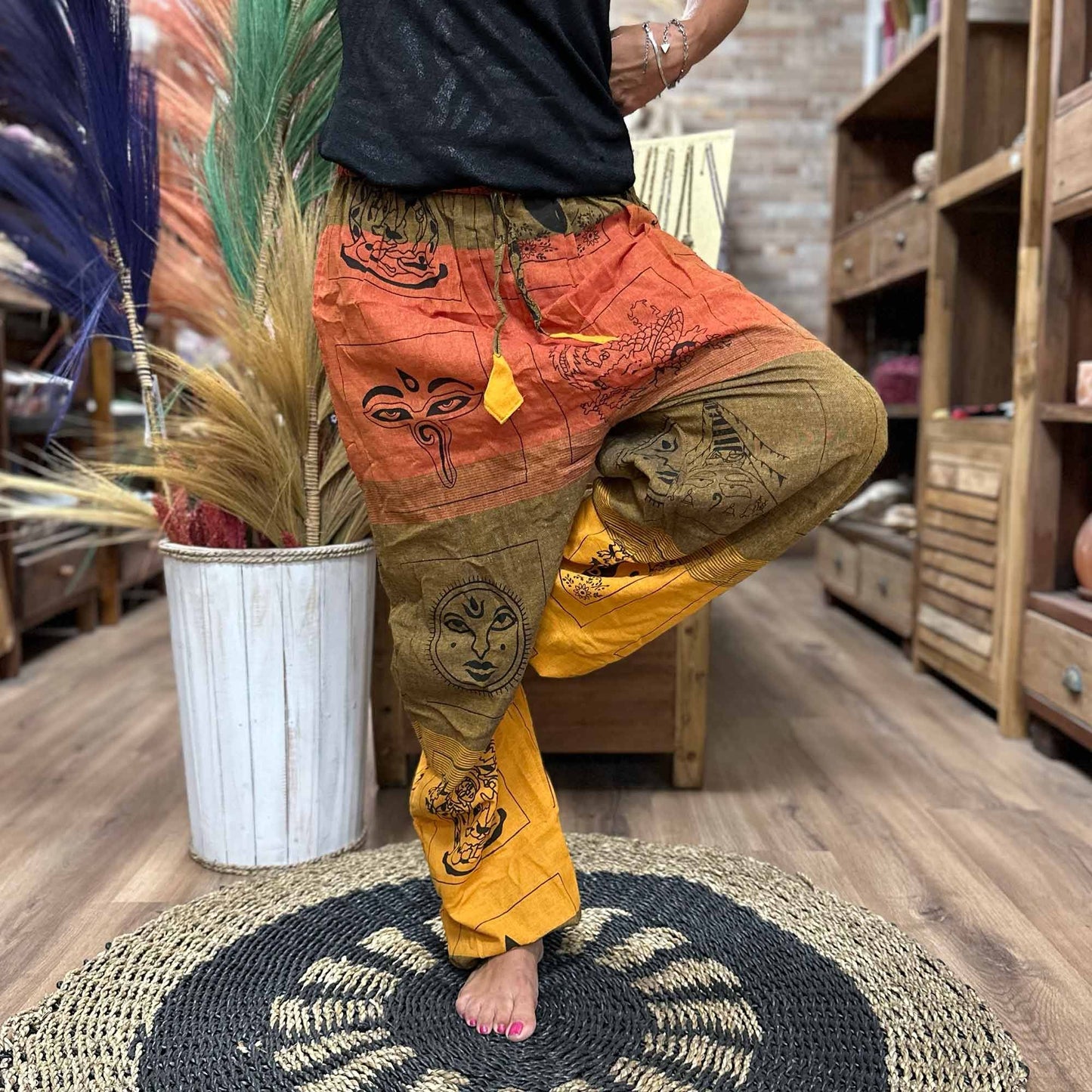 Yoga & Festival Hose – High Cross Himalayan Print – Orange