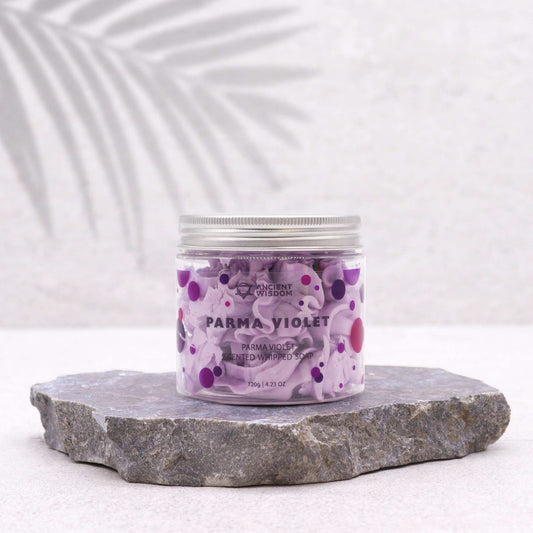 Parma Violet Schlagseife 120g – vegane Whipped Soap mit süßem Veilchen-Duft