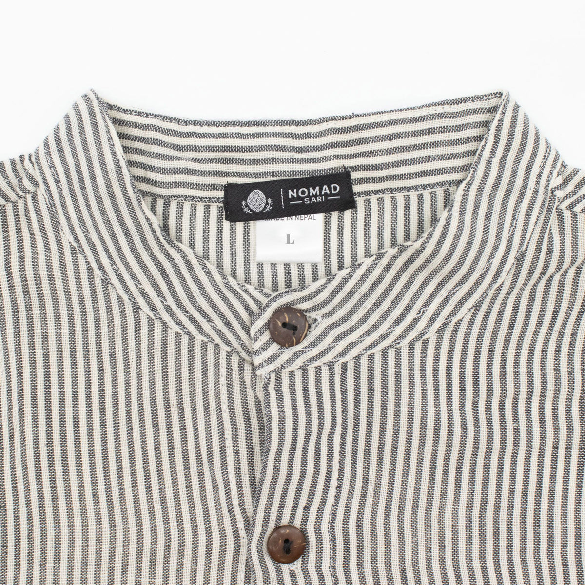 Nomad Sari Grandad Shirt – Grey Stone – Größe M