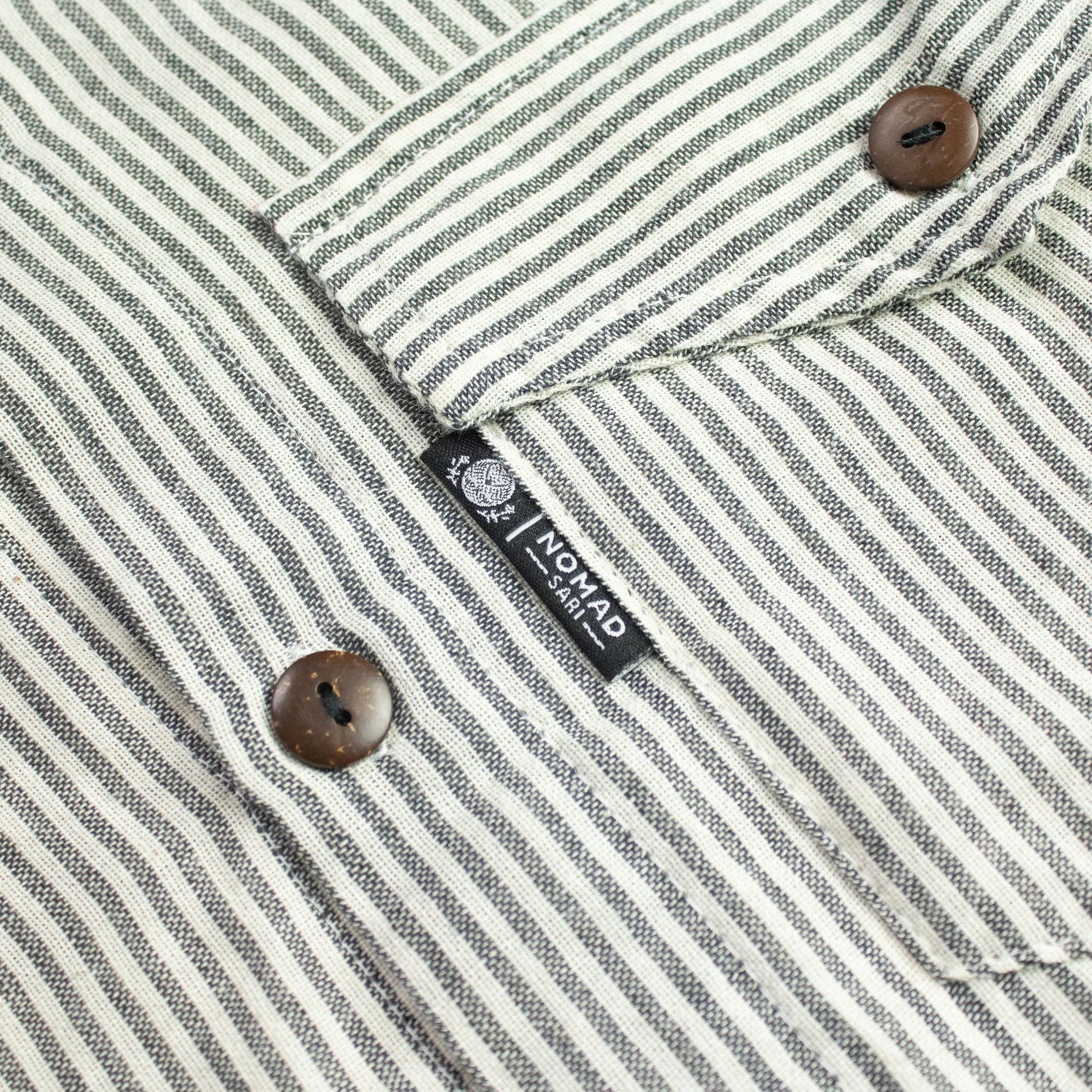 Nomad Sari Grandad Shirt – Grey Stone – Größe L