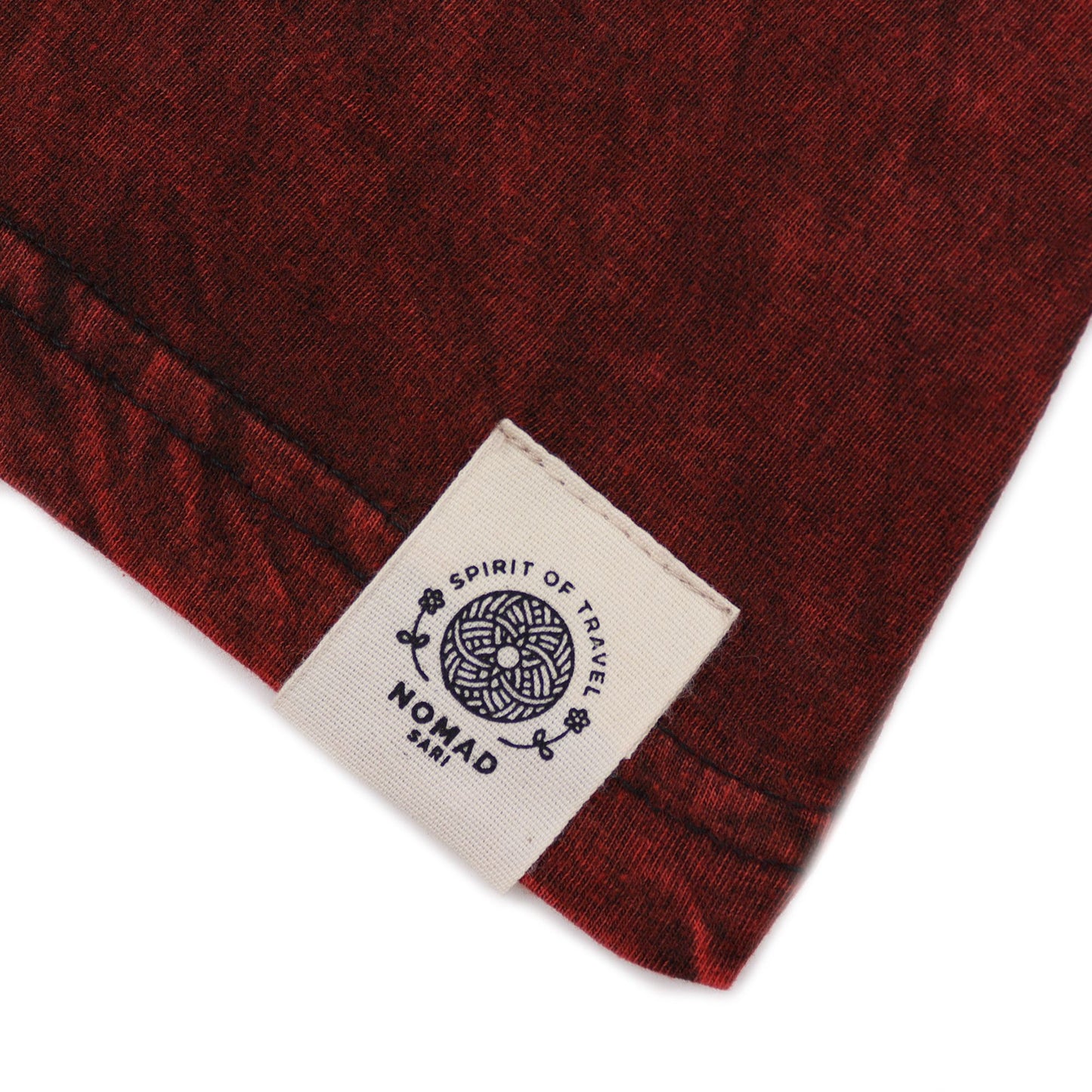 Nomad Sari Stonewashed T-Shirt – Mandala – Weinrot – Größe S