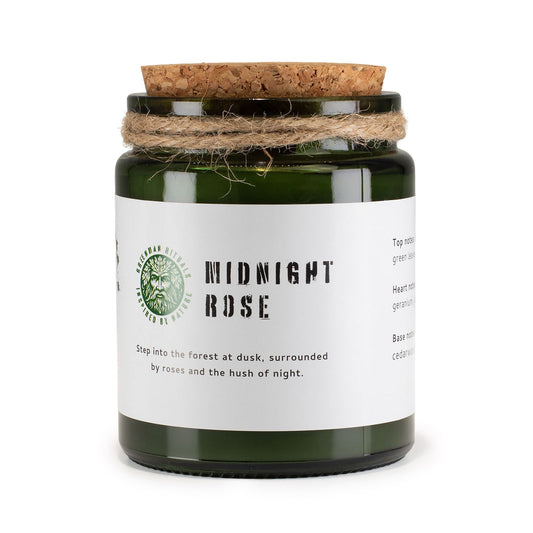 Greenman Holzdocht Sojakerze – Midnight Rose | Floraler Abendduft