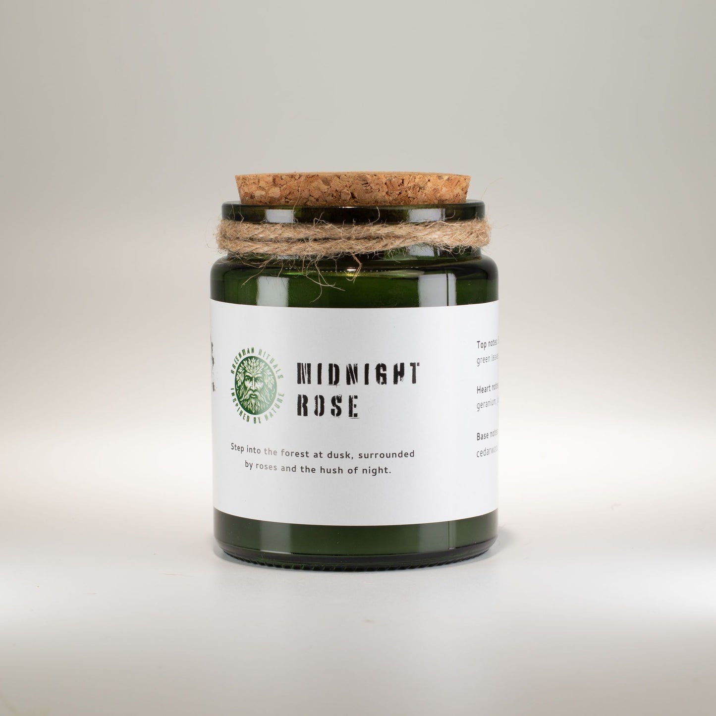 Greenman Holzdocht Sojakerze – Midnight Rose | Floraler Abendduft