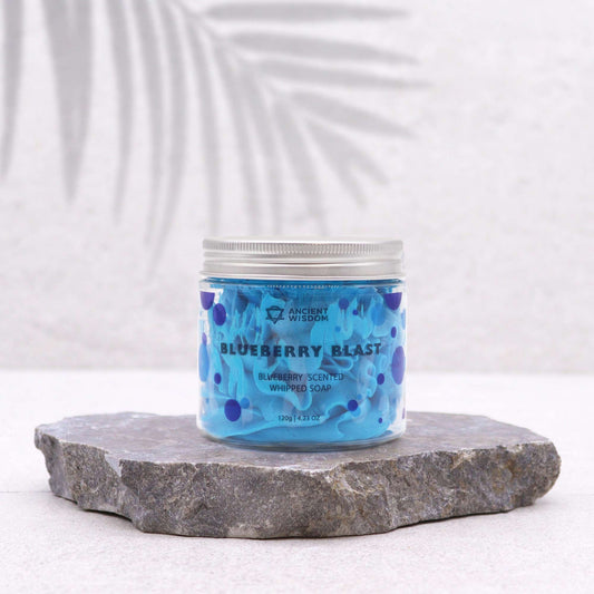 Blueberry Schlagseife 120g – vegane Whipped Soap mit fruchtigem Blaubeer-Duft