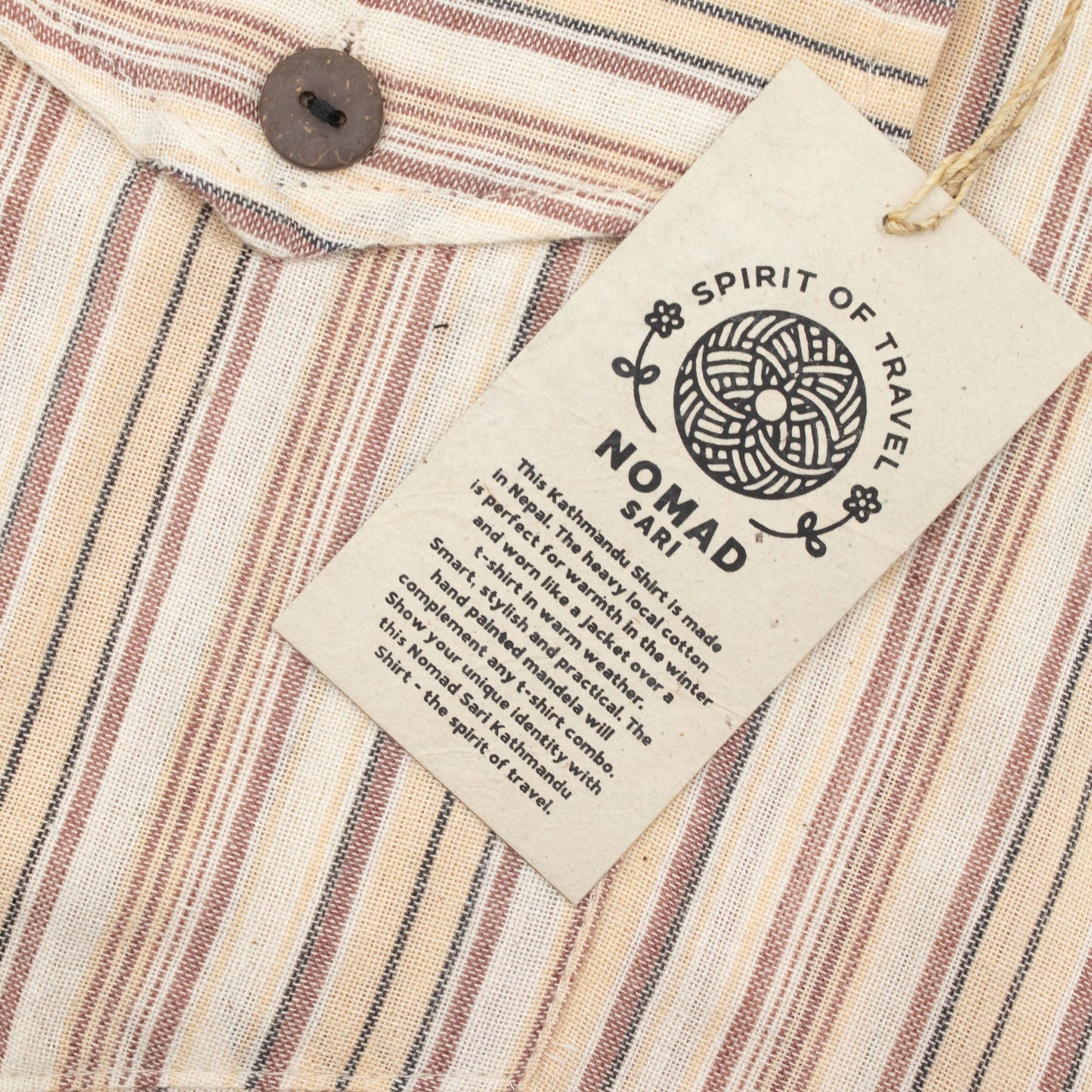 Nomad Sari Grandad Shirt – Brown Beige – Größe L