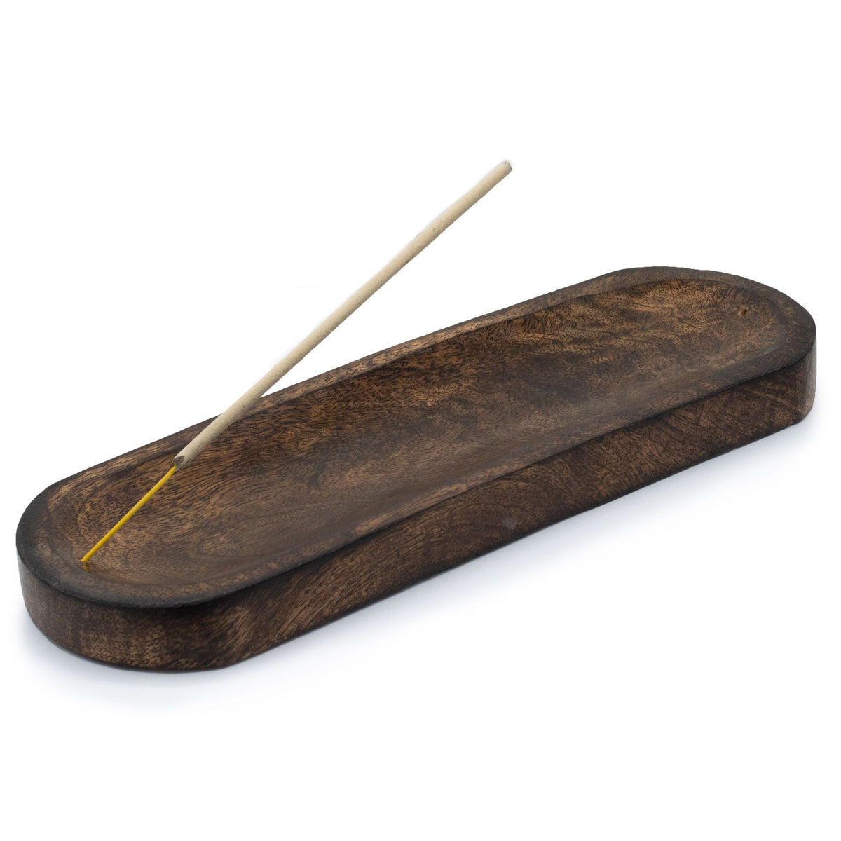 Große Räucherstäbchen-Ablage 30x10cm – Klassisches Mangoholz