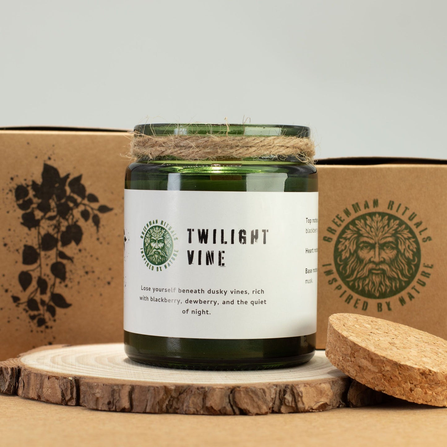 Greenman Holzdocht Sojakerze – Twilight Vine | Blüten & Beeren Duft