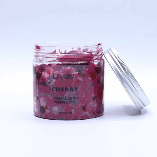 Cherry Schlagseife 120g – vegane Whipped Soap mit fruchtigem Kirsch-Duft