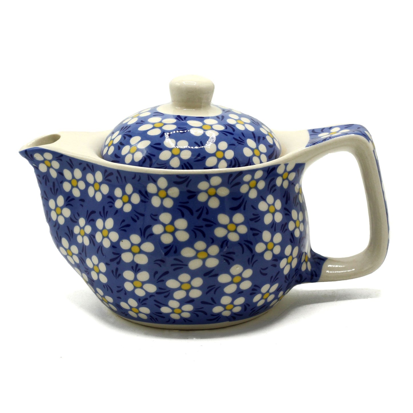 Kleine Kräuterteekanne – Blaue Gänseblümchen