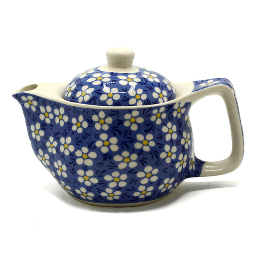 Kleine Kräuterteekanne – Blaue Gänseblümchen