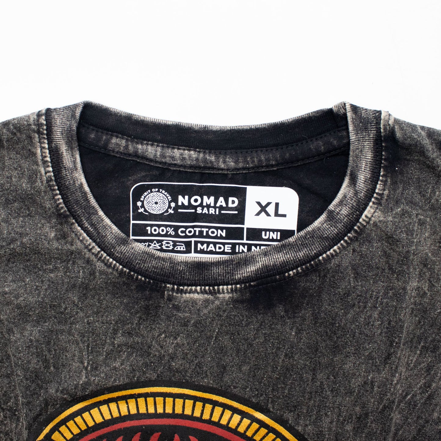 Nomad Sari Stonewashed T-Shirt – Rebel – Anthrazit – Größe XL