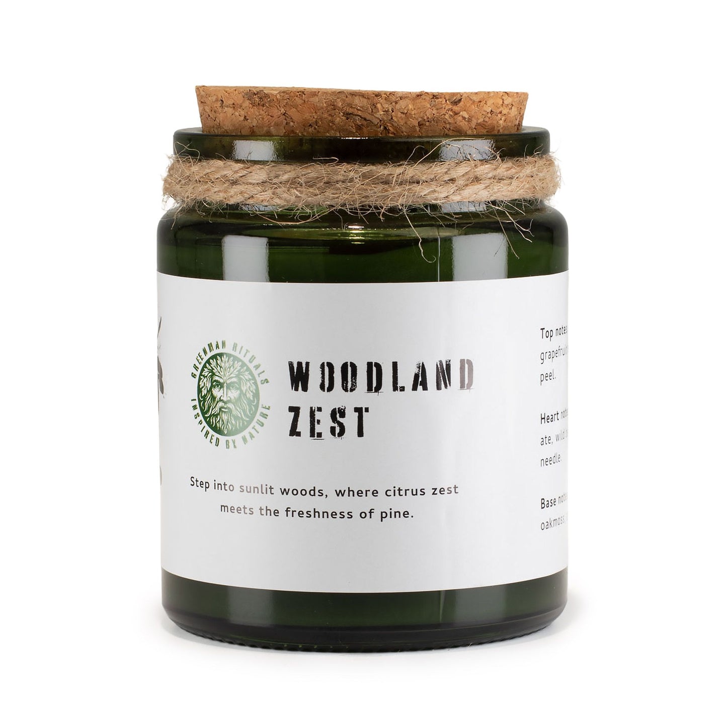 Greenman Holzdocht Sojakerze – Woodland Zest | Waldduft Kerze
