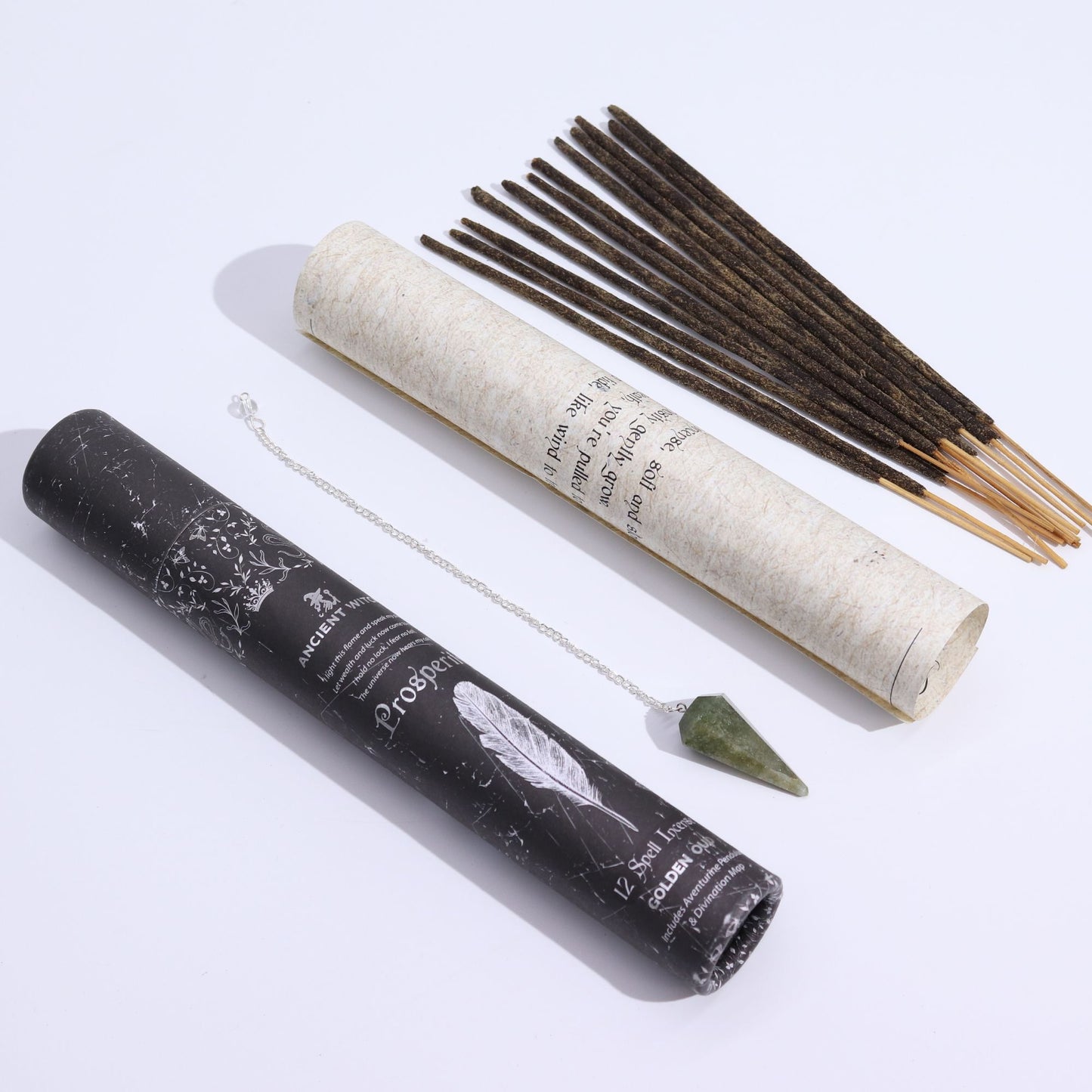 Ancient Witch Spell Incense – Prosperity | Räucherstäbchen mit Aventurin-Pendel