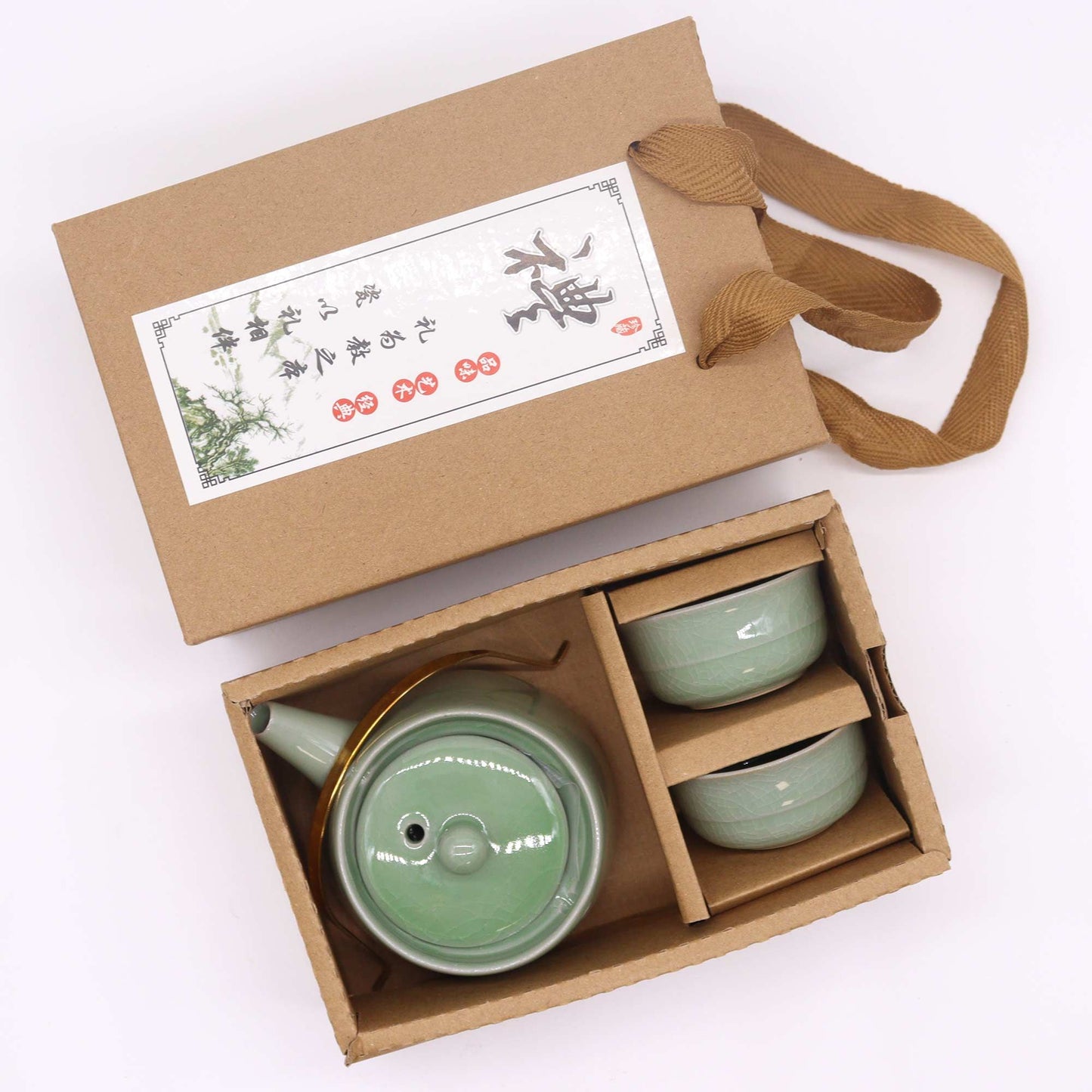 Kräuterteeset Jade – Kanne & 2 Tassen
