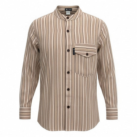 Nomad Sari Grandad Shirt – Brown Beige – Größe XL