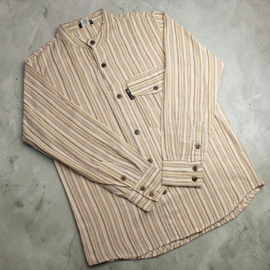 Nomad Sari Grandad Shirt – Brown Beige – Größe XL