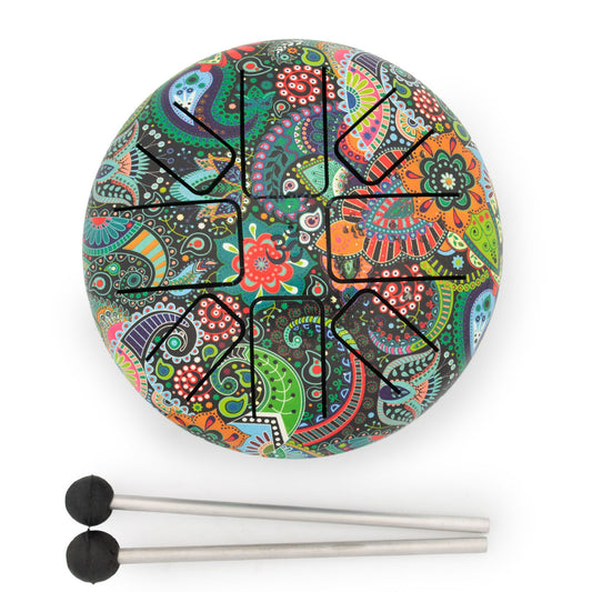 Zungentrommel Mandala Leaf Tiefe Stimmung – 14×7 cm