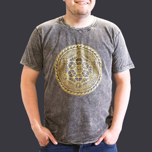Nomad Sari Stonewashed T-Shirt – Chakra – Dunkelgrau – Größe XL