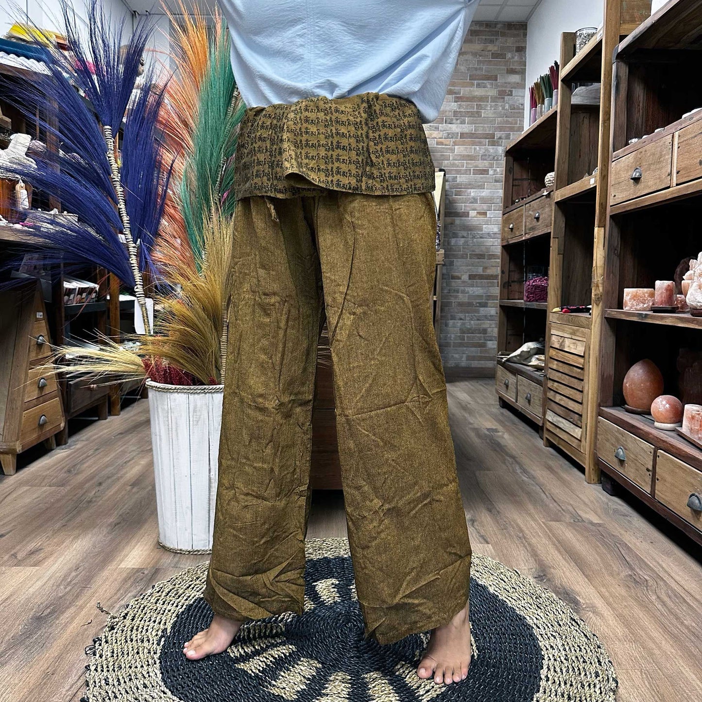 Yoga & Festival Hose – Thai Fisherman Mandala Mantra – Orange