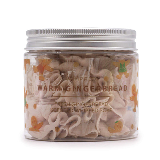 Warm Gingerbread Schlagseife 120g – vegane Whipped Soap mit warmem Lebkuchen-Duft