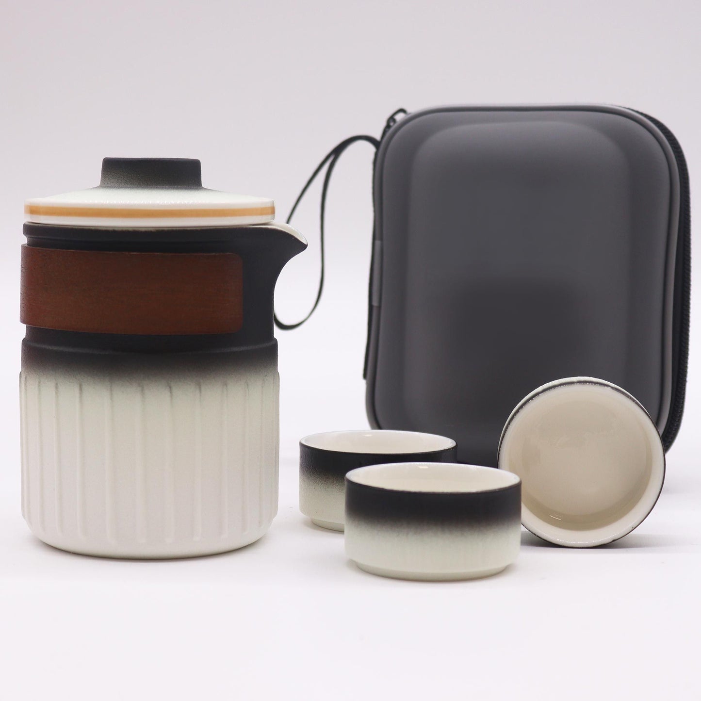 Reise Keramik Teekannen-Set – Drei Freunde – Reisetasche