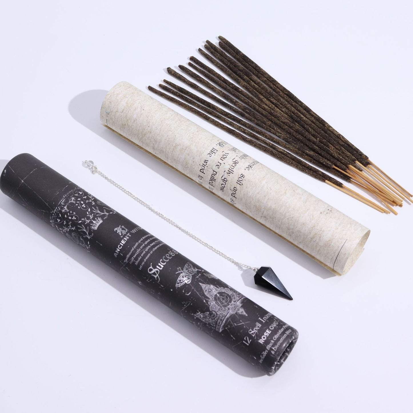 Ancient Witch Spell Incense – Success | Räucherstäbchen mit Obsidian-Pendel