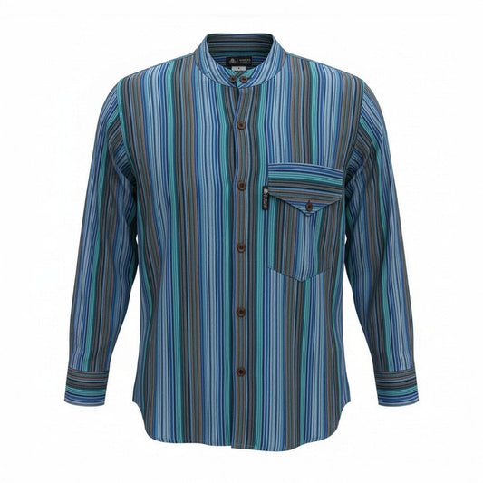 Nomad Sari Grandad Shirt – Türkis – Größe L